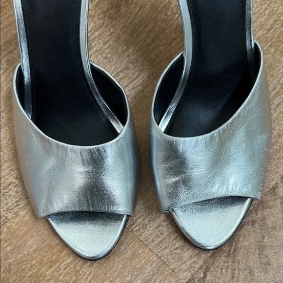 Veronica Beard Mila Silver Metallic Sling Back 8.5 - Picture 5 of 11